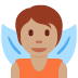 🧚🏽 fairy: medium skin tone display on Twitter